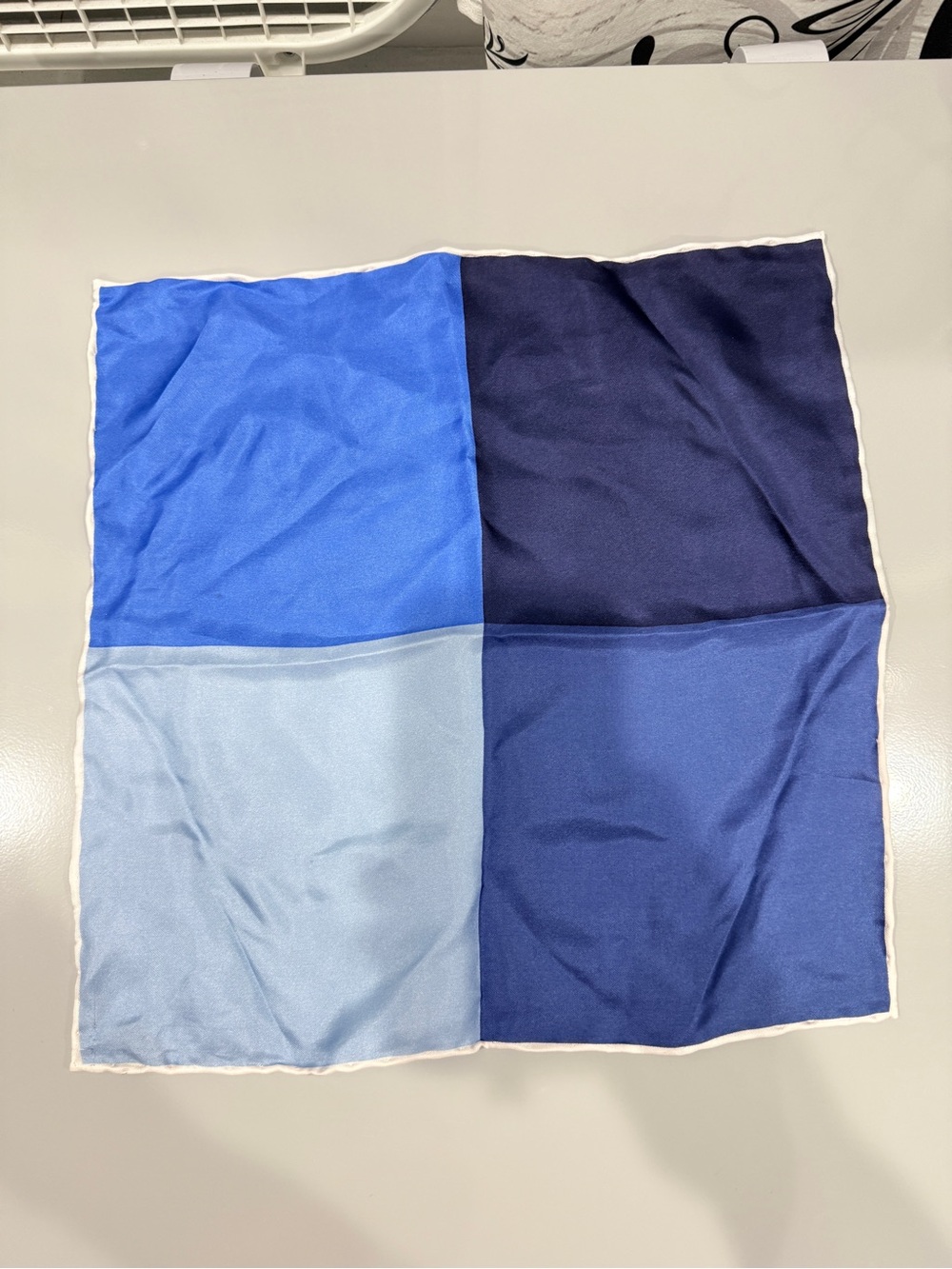Classic Blue Four-Tone Silk Pocket Square